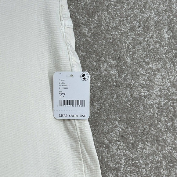 Free People NWT Cream Penny Pull On Wide Leg Jeans Womens 27 Mid Rise Stretch - Picture 7 of 11
